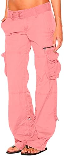 Ženske retro teretne hlače na otvorenom više džepne pantalone Ležerne prilike široke nogalne hlače