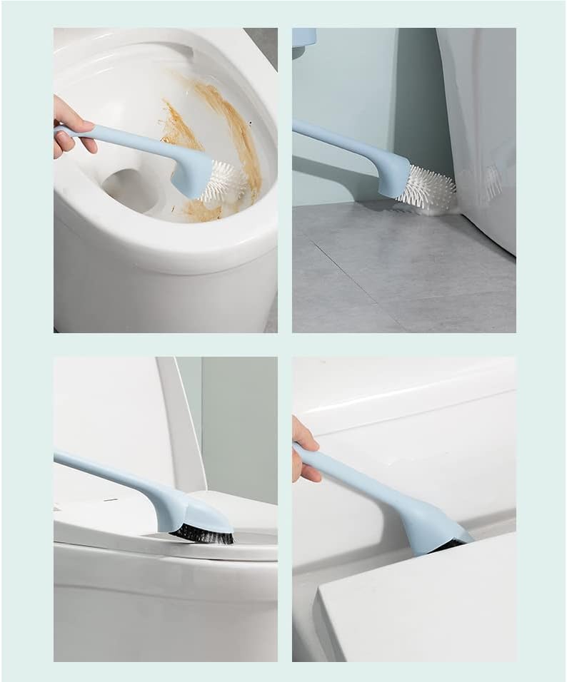 Toaletna četkica za čišćenje toaletna četka za čišćenje zida montirana silikonska toaletna četkica za toalet za čišćenje - bez čišćenja zakrivljene ručke toaletne četke za kupatilo