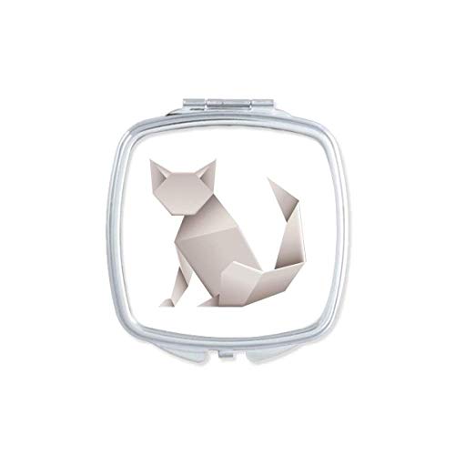 Origa Geometrijski Mačji Uzorak Ogledalo Prijenosni Kompaktni Džepni Makeup Dvostrano Staklo