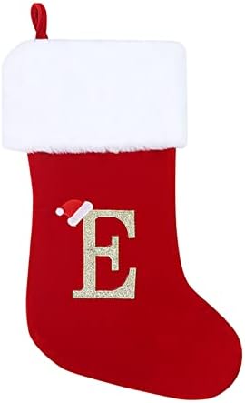 Božićni vitražni monogram božićne čarape čarape klasično personalizirano ukrašavanje čarapa za