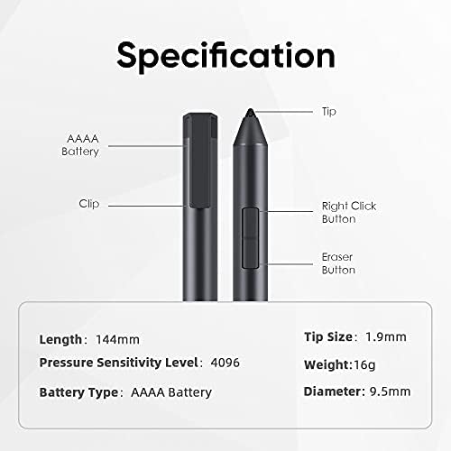 Chuwi H7 Stylus olovka, 4096 osjetljivost tlaka, aktivna olovka kompatibilna za Chuwi ubojk X, HI10 X, Surpad, UBOK i UBOK XPRO tablet PC