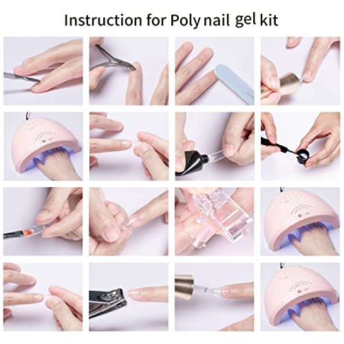 Mobray Poly nail gel Kit 6 boja Poli Extension nail gel Set Glitter boja mijenja Nail Enhancement