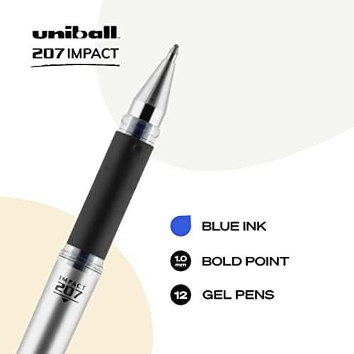uni-ball 207 udarnih Gel olovaka podebljana tačka, 1,0 mm, plava, 12 tačaka
