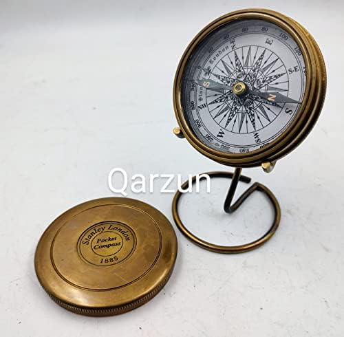 Qarzun mesing pjesma Kompas kompas nautički antikni finiš sa štandom za prikaz kolekcionarski poklon tablice