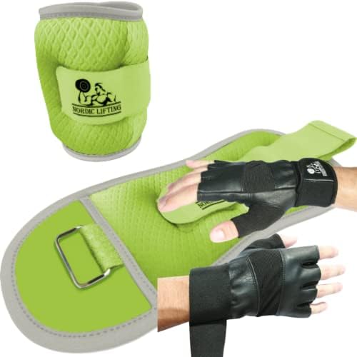 Zglobovi za ručni zglob TEŽINE Dva 1 lbs - Zeleni snop s rukavicama za teretanu XSmall