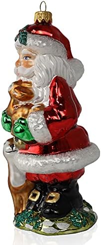 Ograničeno izdanje Kurt Adler Santa Claus i Ornament za sobove-ručni puhani Božićni dodatak