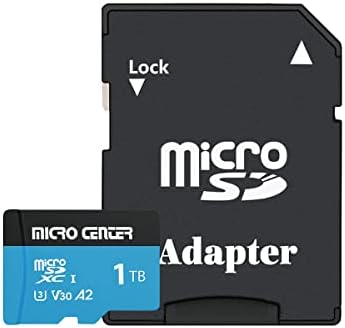 Micro Center Performance 1TB microSDXC kartica, A2 Micro SD kartica, UHS-I C10 U3 V30 A2 4K UHD video flash memorijska kartica s adapterom za pametne telefone, tablete, dronove i akcijske kamere