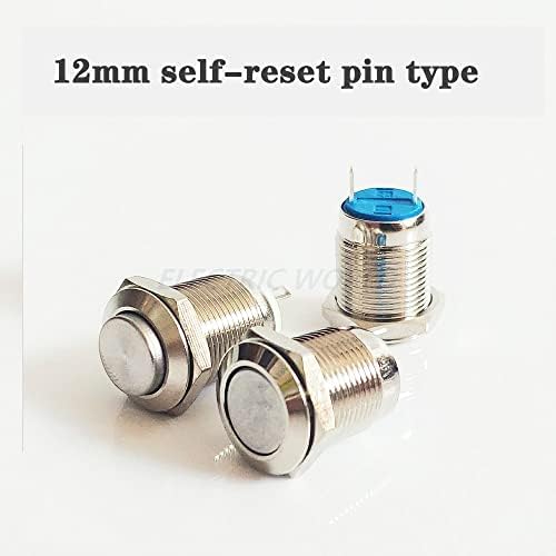 12 mm 16mm metalni prekidač metala 2pins 2 vijčani Nema svjetlosnog momentalnog vodootpornosti Switch samostalni gumb za napajanje gumb gumba -