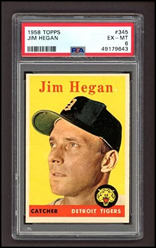 1958. TOPPS # 345 Jim Hegan Detroit Tigers PSA PSA 6.00 Tigers
