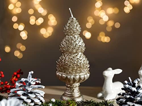 LaModaHome Božićno zimsko Drvo Parafine dekorativna svijeća 7x7x17cm Nova Godina Tabela posebne serije središnji