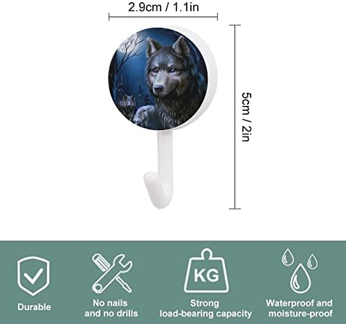 Round Wolf okrugli plastični kuke za višekratnu ljepljivu kuke za viseće zidne kuke za kuhinju Kupatilo