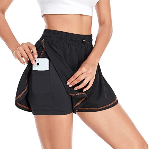 Husmeu ženske atletske kratke hlače Ležerne ljetne kratke hlače sa džepom visokog struka sportske teretane