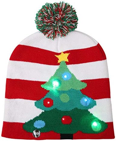 Thtnjy LED božićni šešir muškarci za žene toplo pleteni zimski šešir svijetli pleteni kapu za djecu Novogodišnje ukrase
