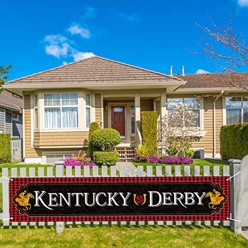Kentucky Derby Banner za ogradu Run za ruže konjički ukrasi dvorišta Garaža Znak za ruže konja Deocro