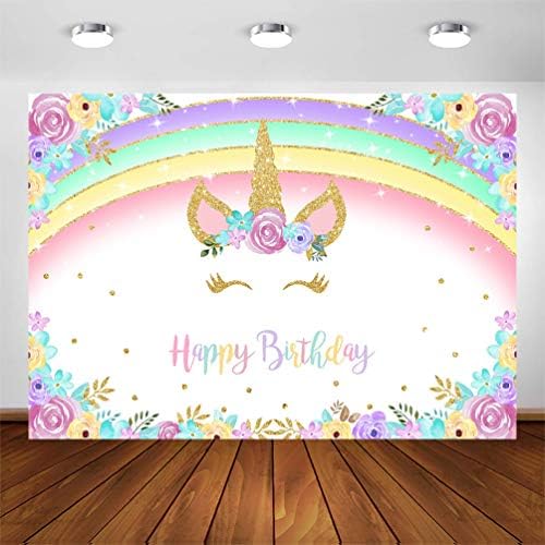 COMOPHOTO Rainbow Unicorn pozadina za rođendan Zlatna jednorog pozadina za rođendan svjetlucava Rainbow