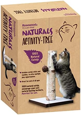 Rosewood Cat Naturals stablo aktivnosti sa mini catnip lopti i mini catnip štapovima, prirodni