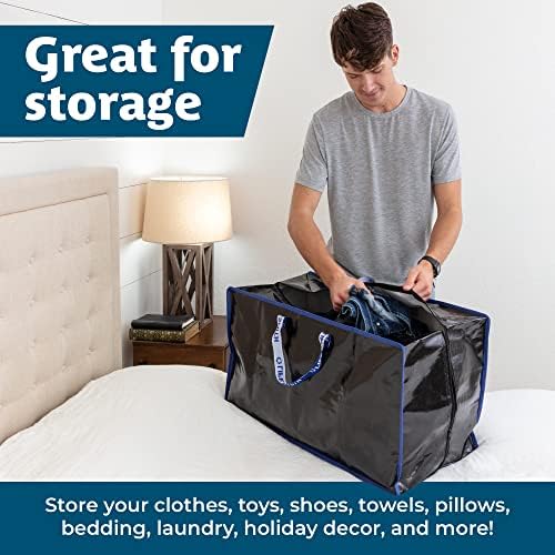 Torbice za pohranu odjeće sa patentnim zatvaračem - 4 pakovanje teških torbica za kretanje Extra veliko - spavaonice za skladištenje tote tote tote - vreće za pakovanje za pokretne spavaće sobe Essentials, jastuci, posteljinu i deke