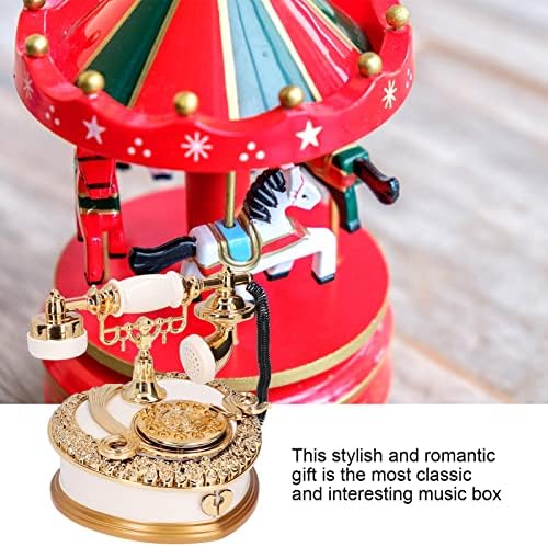 Buyweek Music Box, Retro telefon Muzički kutija u obliku glazbenog ljubičasta ukrasi ukrasi za djevojke