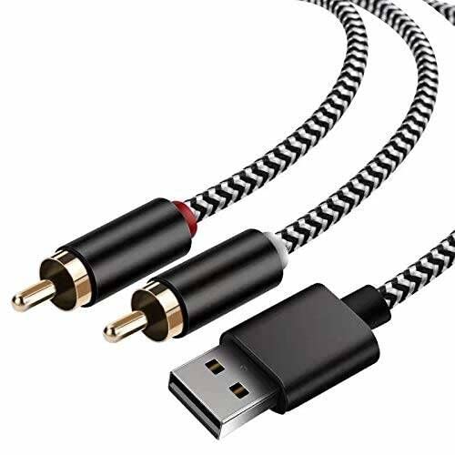 USB do 2-muško RCA Audio AUX kabl za PC stereo i razdvajač Jack Adapter kompatibilan sa USB-om laptop,