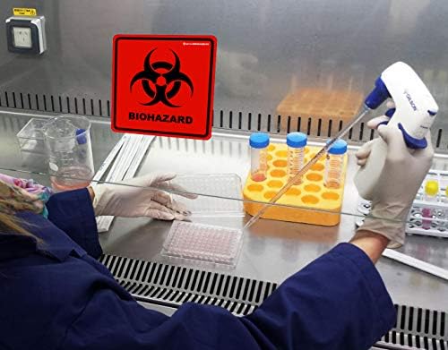 Biohazard naljepnice - 5,5 x 5,5 oznake biohazarda - UV presvučena naljepnica - Biohazard Upozorni znak za laboratorije, bolnice i industrijsku upotrebu Universal Biohazard simbol od Ignixia