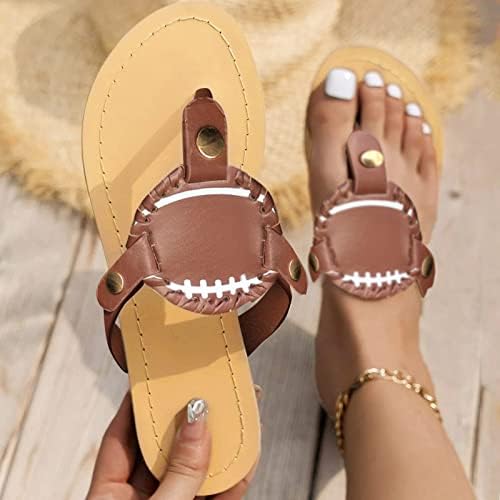 Flip Flops za žene, ženske ljetne modne bejzbol sandale ravne papuče otvorene cipele u ugodnoj cipela na plaži