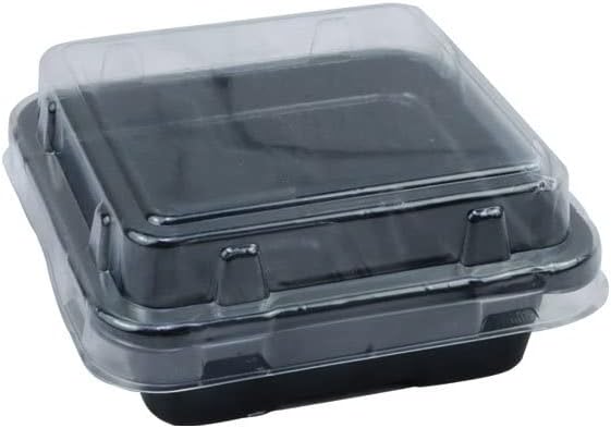 OVKGL 50 pakovanja plastičnih kvadratnih posuda sa poklopcima, Mini Cupcake Box Muffin Container Pekara izvadite