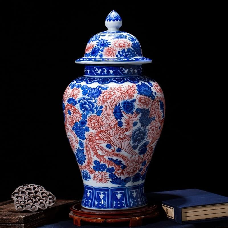 SDFGH Jingdezhen Porcelanski antikni jar plava i bijela glazura Red General Center GloAZe