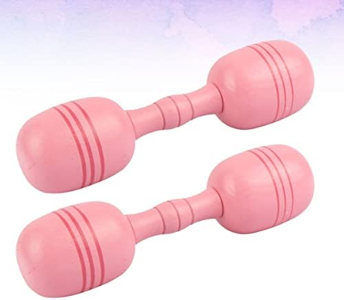 BESPORTBLE 2pairs igračke fitnes Pink drvena Bar oprema teretana-trening s bučicama Kućni tegovi ruka g