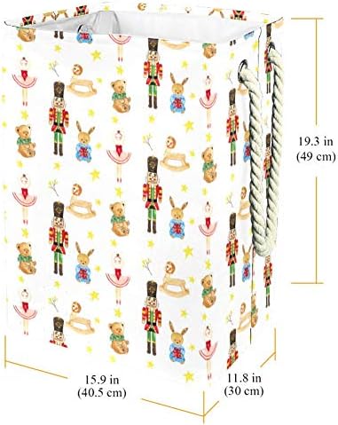 DJROW Hamper akvarel NutcrackerTall sklopiva kanta za veš sa ručkama sklopive korpe za odeću i igračke