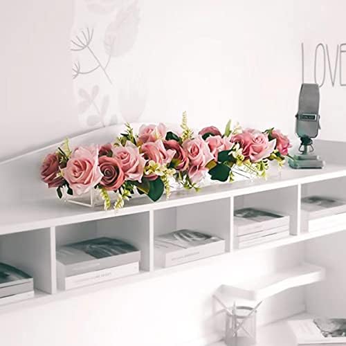 ADILAIDUN pravougaoni cvjetni središnji dio akrilni aranžer cvijeća prozirna akrilna vaza za cvijeće pravougaona cvjetna koristi se za porodični ukras vjenčanog stola.