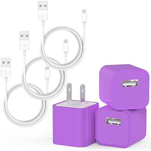 kabl za punjenje iPhonea, ZUQIETA 3pack Data Sync kablovi za punjenje sa 3PACK USB zidni Punjač putni
