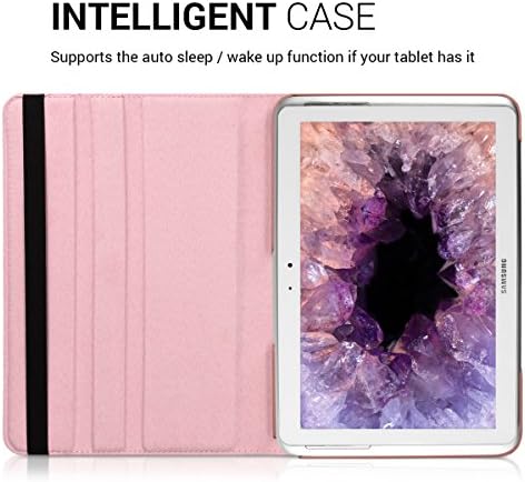 KWMobile Rotirajuća futrola kompatibilna s Samsung Galaxy Note 10,1 N8000 / N8010 - Case PU kožna ploča tableta sa postoljem - ružičasto zlato