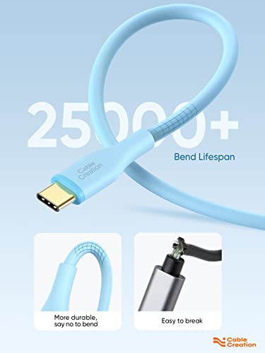 CABLECreation Bundle 2 predmeta Kratki USB C do USB C kabla sa silikonskim USB A do USB C kabel 6ft