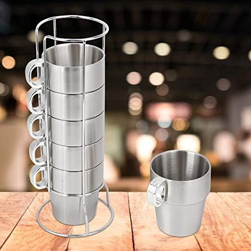 Oumefar šolja za piće protiv opekotina sa držačem za čaše stalak Set šolja Metal za višekratnu upotrebu