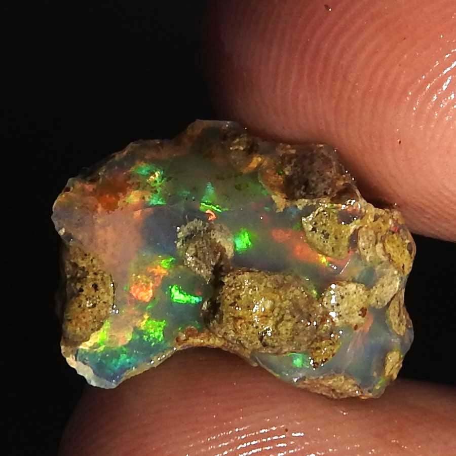 Jewelgemscraft ™ 04.50cts. Ultra vatra sirovi opal kamen, prirodni grubi, dragi kristali, etiopski opal rock,