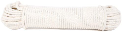 KOCH 5600825 Pleteni pamučni / polikni kabel, trgovina veličine 8 za 100 stopa, bijela