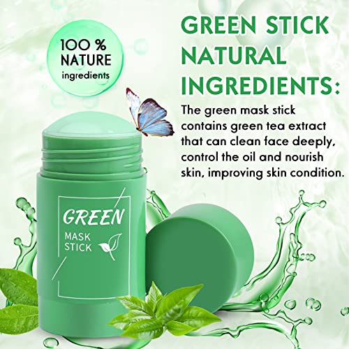 Zixsirp štapić maske od zelenog čaja, sredstvo za uklanjanje mitesera sa zelenim štapićem, dubinsko čišćenje pora, hidratacija, posvjetljivanje kože za sve tipove kože muškaraca i žena