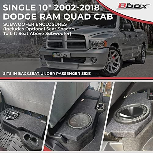 BBOX jednokratni pokloni za brtveni 10 inča - Odgovara 2002 - 2018 Dodge Ram Quad Cab - Kutije za subwoofer