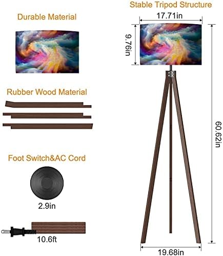 DQwijakx91 Podna lampa za drvo podne elegance Color Motion posteljina lampica zatamnjena visoka ugaona