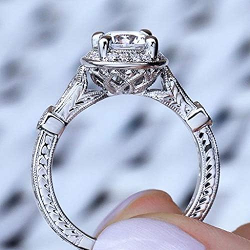 Modni dizajn cirkon okrugli luksuzni prsten kreativni dame nakit dijamantski šuplji prstenovi zvoni