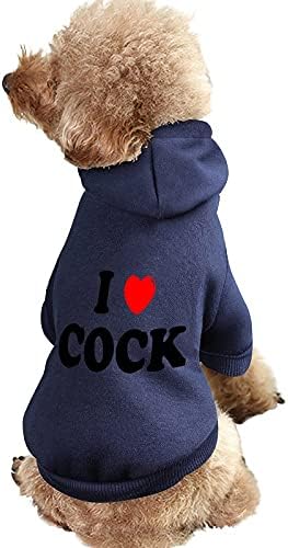 Funnystar I Love Cock tiskani kućni ljubimci s kapuljačnim psima kombinezon za mačje duksere Pulover kućni ljubimci