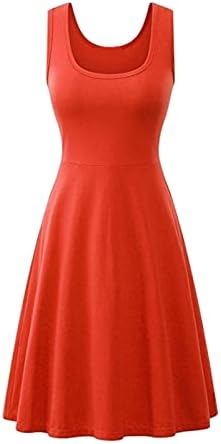 IcoDod haljina ženska 2023 ljetna casual haljina bez rukava T-izrez velikih ljuljastih metalnih