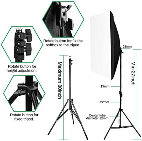 Genigw Podesiv 2x3M pozadinski sustav za podršku 25W / 135W LED suncobrani Softbox kontinuirani rasvjetni komplet za kameru Studio Video
