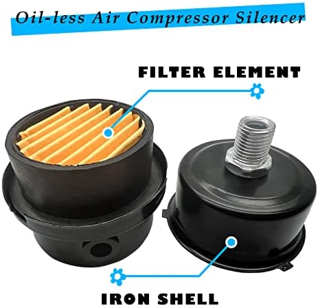 1/4inch Filter prigušivača vazdušnog kompresora, prigušivač vazdušnog kompresora Iron Shell, dodatna oprema za prigušivač vazdušnog kompresora, za kompresor vazduha bez ulja