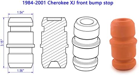 Autoacc prednja zaustavljanje, gornji ovjes odbojnici kompatibilni sa Cherokee XJ 1984-2001