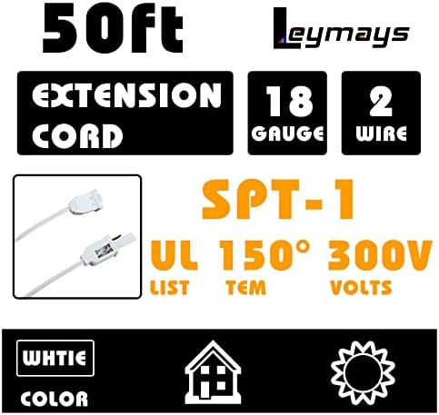 Leymays Električna žica 18WAG SPT-1 50FT SOPUP sa 2 dodatna čepova, pejzažna žica niskog napona, bakrena nasukana fleksibilna žica za pejzažnu žicu za osvjetljenje