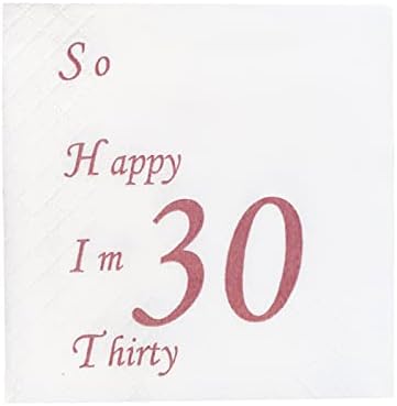50kom smiješne salvete za 30. rođendan, So Happy im trideset jednokratnih salveta za koktele za hranu, Sretna dekoracija za 30. rođendan za žene i muškarce, živjeli do 30 godina