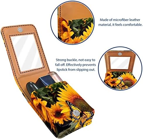 Kućica za usne sa ogledalom za prijenosni mini make šminke Travel Kozmetička torbica Kožni ruž