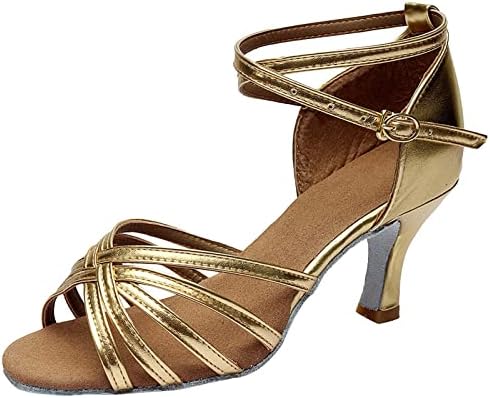 Sandale za pete za žene Čvrsti kolor poprečni kaiš Buckle Fashion maty latino plesne cipele s visokom