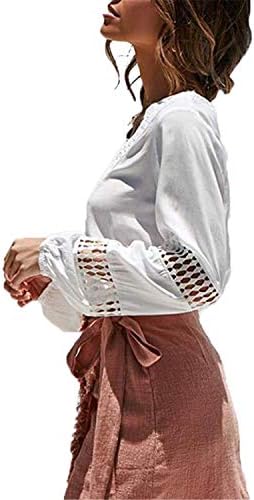 Andongnywell ženske čvrste boje izdubljene majice Plus size majice Bluze ljetne casual labave vrhove